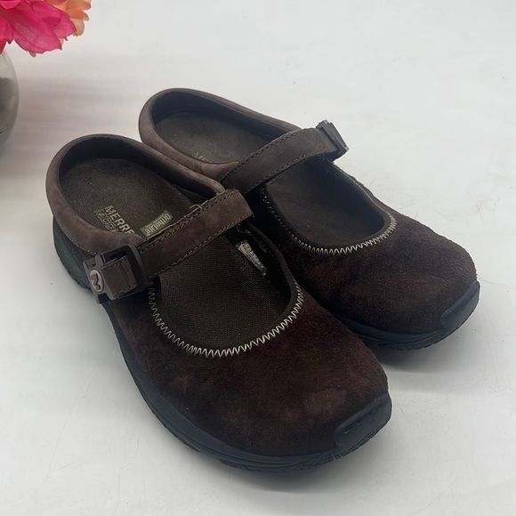 Merrell Brown Suede Mule Clog Size 7 - Picture 1 of 9